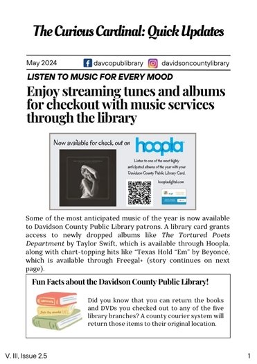May 2024 Library Newsletter