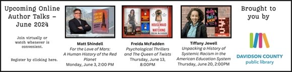 June author talks from DCPL