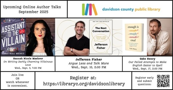 September Online Author Talks