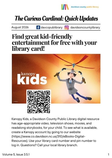 August 2026 Library Newsletter