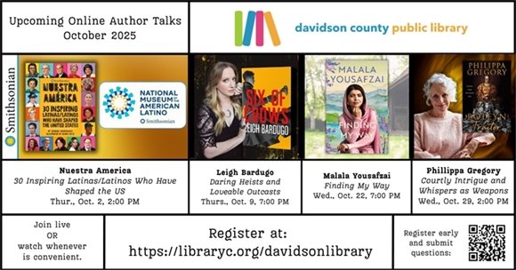 October Online Author Talks