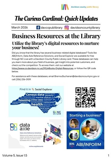 March Newsletter from the Library