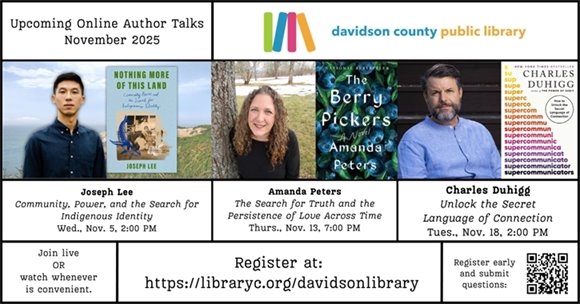 November, 2025 Author Talks