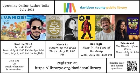 Online author talks from the public library