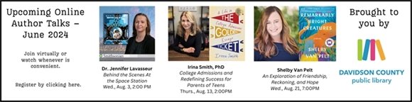 August online author talks from your public library!