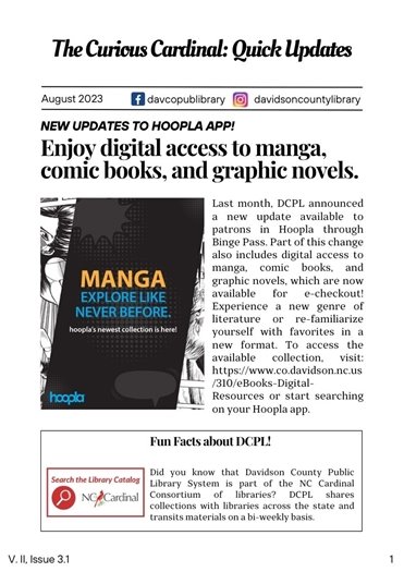 Library Newsletter, August 2023