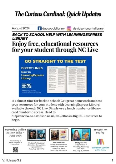 August, 2024 Library newsletter
