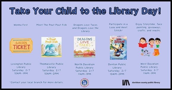 Take Your Child to the Library Day Graphic