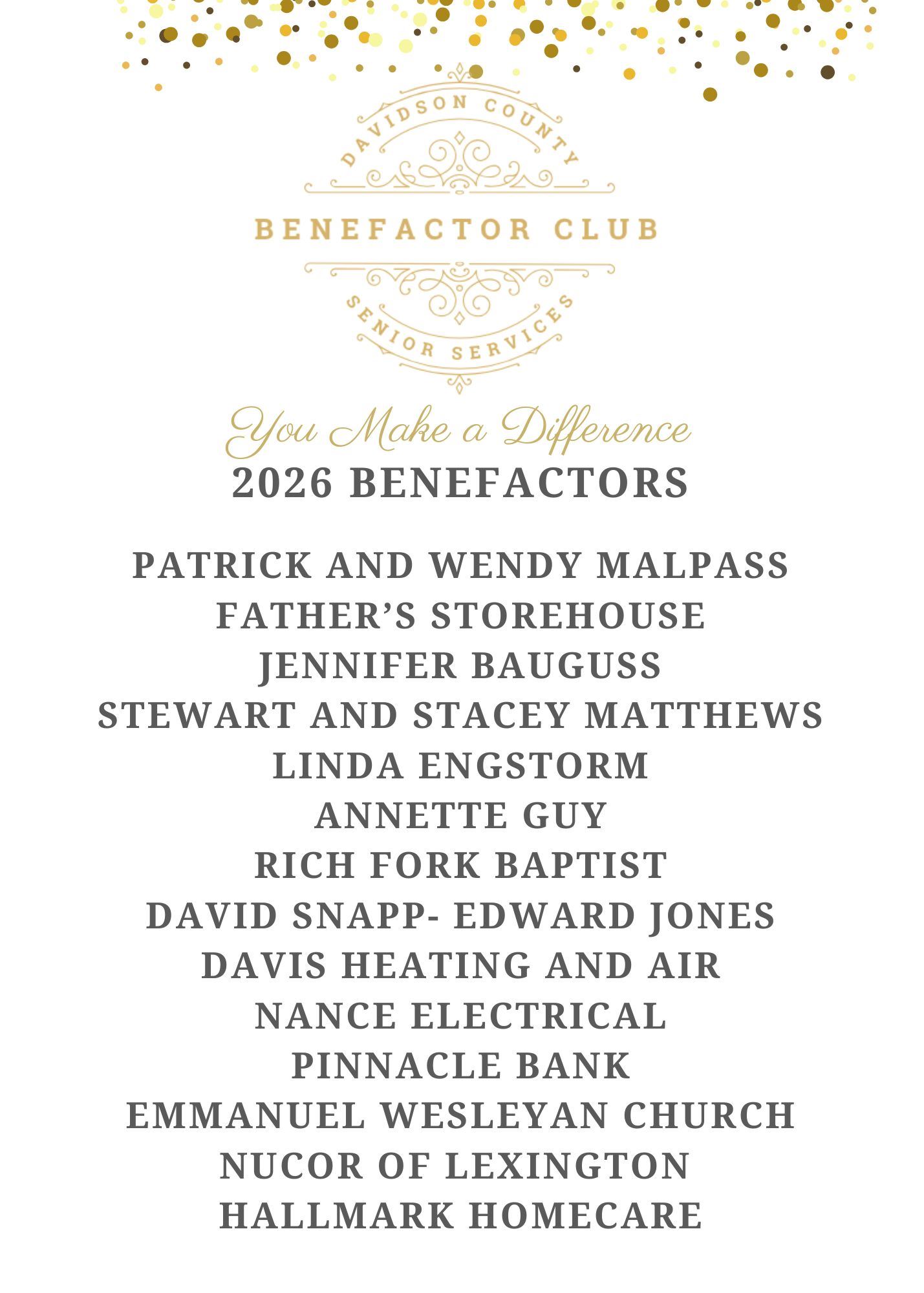 Updated benefactor club 2026